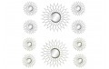 SPECCHIERA A MURO SET 5 SPECCHI RAGGI DI SOLE ORO O ARGENTO DECORAZIONE PARETI