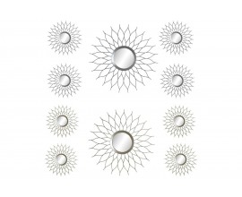 SPECCHIERA A MURO SET 5 SPECCHI RAGGI DI SOLE ORO O ARGENTO DECORAZIONE PARETI