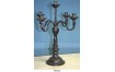 CANDELABRO PORTA CANDELE in ferro battuto 5 fiamme DA APPOGGIO CON BASE