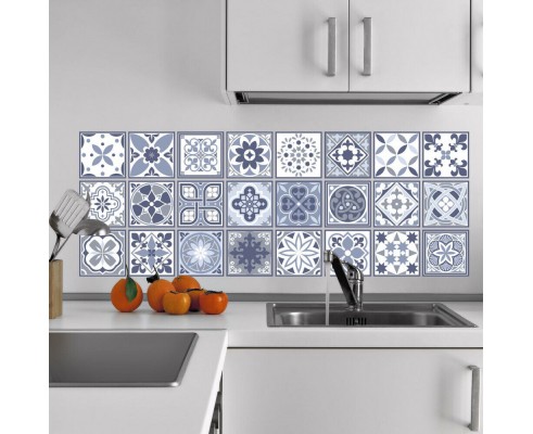 PIASTRELLE ADESIVE DECORATIVE PER CUCINA BAGNO SCALE 10 X 10 SET 24 PEZZI