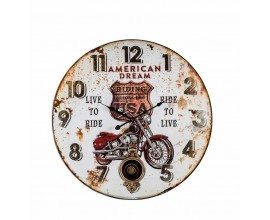 OROLOGIO A MURO IN LEGNO AMERICAN DREAM CM 60 ARREDAMENTO PARETI LOCALI