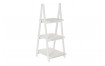 LIBRERIA A SCALA 3 RIPIANI IN LEGNO BIANCO SCAFFALE DA TERRA