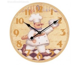 OROLOGIO A MURO CUOCO OROLOGIO DA CUCINA IN LEGNO CM 50