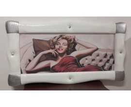 DECORAZIONE PER PARETI MARILYN MOMROE CORNICE ECOPELLE CON STRASS