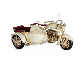 MOTO SIDECAR MODELLO IN LATTA SOPRAMMOBILE DA COLLEZIONE