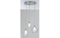 LAMPADARIO SOSPENSIONE A SOFFITTO 3 LAMPADE IN VETRO 28 watts, Cromo, alogena