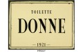 TARGA IN LATTA ANTICHIZZATA TOILETTE DONNE