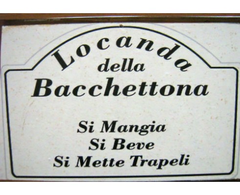 LOCANDA DELLA BACCHETTONA TARGA IN LATTA