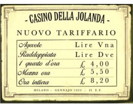 CASINO DELLA JOLANDA TARGA IN LATTA ANTICHIZZATA