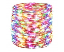 100 lampade a filo LED - multicolor - alimentate a