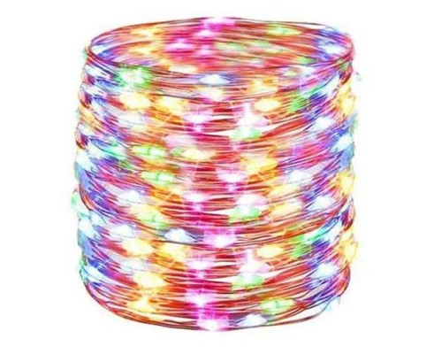 100 lampade a filo LED - multicolor - alimentate a