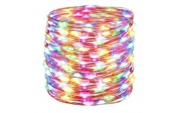 100 lampade a filo LED - multicolor - alimentate a