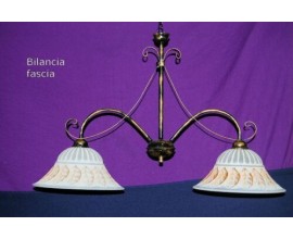 Lampadario sospensione cucina sala in ferro battuto due Luci