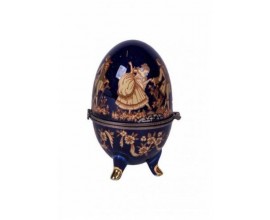 UOVO PORCELLANA PORTAGIOIE UOVO FABERGE' SOPRAMMOBILE DECORATO DA COLLEZIONE