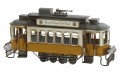 TRAM MODELLINO IN METALLO LATTA REGALO E SOPRAMMOBILE DA COLLEZIONE GIALLO