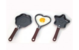 CREPS FRITTATINE OMELETTE SET 3 PADELLE ANTIADERENTE MANICO LEGNO