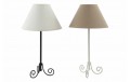 LAMPADA DA TAVOLO CON BASE IN FERRO BATTUTO PARALUME POLIESTERE COMPLETA