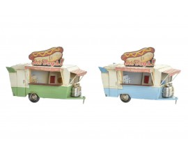 CAMION FOOD TRUCK MODELLINO IN LATTA GIOCATTOLO SOPRAMMOBILE DA COLLEZIONE